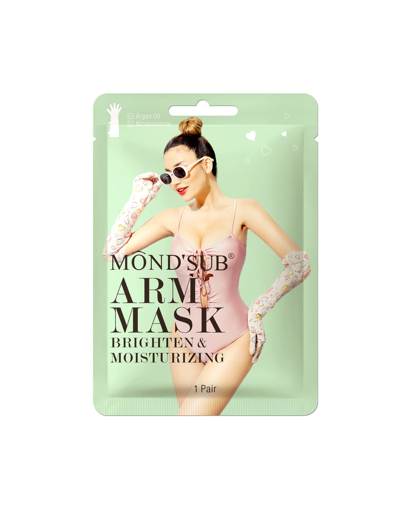 Brightening and moisturizing arm mask for hydrating dry skin and evening out skin tone.