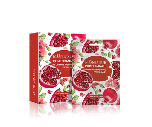 Pomegranate anti-oxidant facial mask for brightening tired skin and boosting radiance.