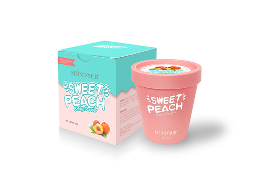 Sweet Peach Body Scrub for exfoliating dead skin cells and reducing the appearance of strawberry skin.
